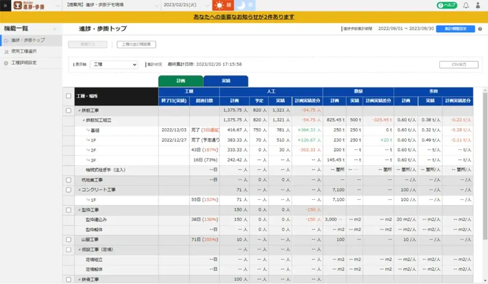 Buildee進捗・歩掛