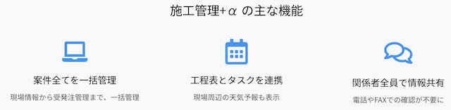 施工管理+αの機能・できること