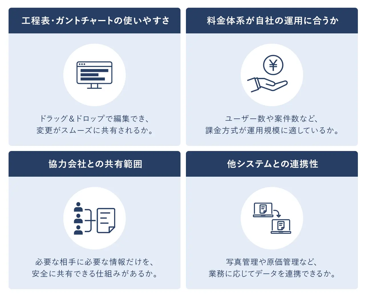 工程管理アプリ・ソフトを選ぶときのポイント